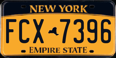 NY license plate FCX7396