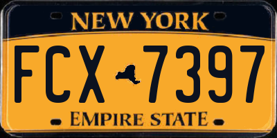 NY license plate FCX7397