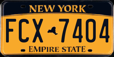 NY license plate FCX7404