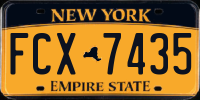 NY license plate FCX7435