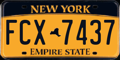 NY license plate FCX7437