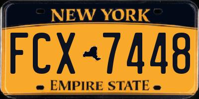 NY license plate FCX7448