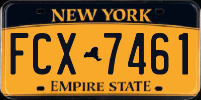 NY license plate FCX7461