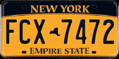 NY license plate FCX7472