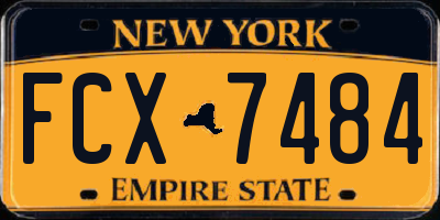 NY license plate FCX7484