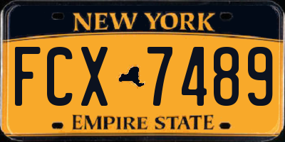 NY license plate FCX7489