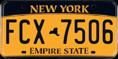 NY license plate FCX7506