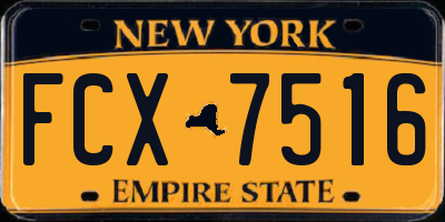 NY license plate FCX7516
