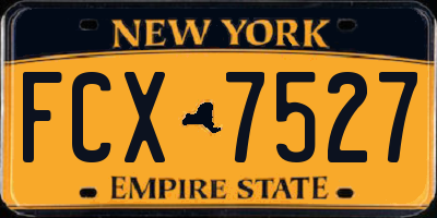 NY license plate FCX7527