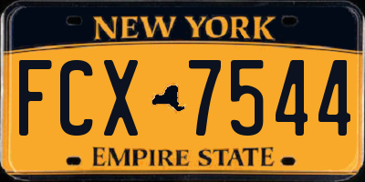 NY license plate FCX7544