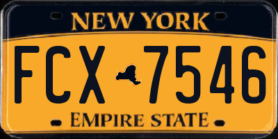 NY license plate FCX7546