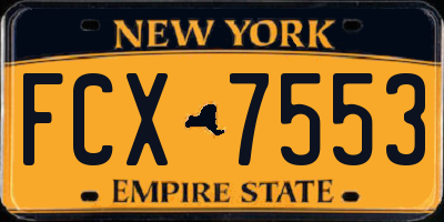 NY license plate FCX7553