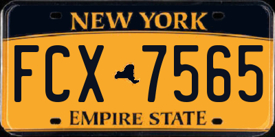NY license plate FCX7565