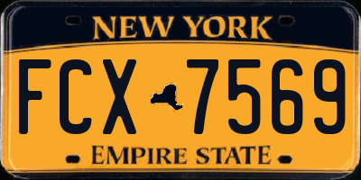 NY license plate FCX7569