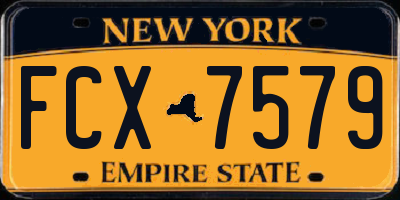 NY license plate FCX7579