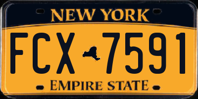 NY license plate FCX7591