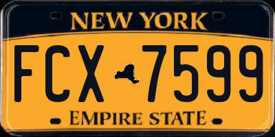 NY license plate FCX7599