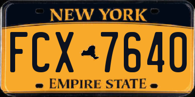 NY license plate FCX7640