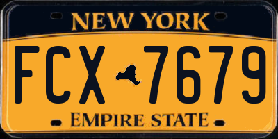 NY license plate FCX7679