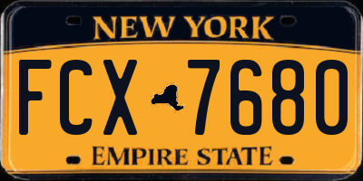NY license plate FCX7680
