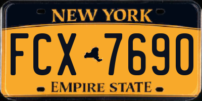 NY license plate FCX7690