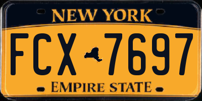 NY license plate FCX7697