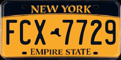 NY license plate FCX7729