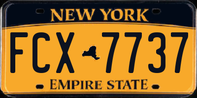 NY license plate FCX7737