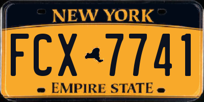 NY license plate FCX7741