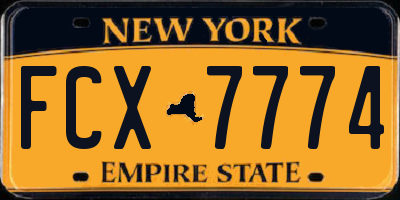 NY license plate FCX7774