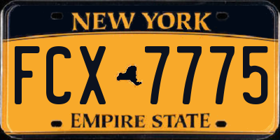 NY license plate FCX7775