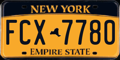 NY license plate FCX7780