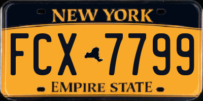 NY license plate FCX7799