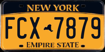 NY license plate FCX7879