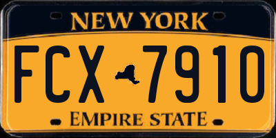 NY license plate FCX7910