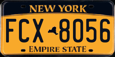 NY license plate FCX8056