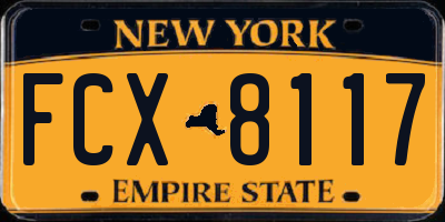 NY license plate FCX8117