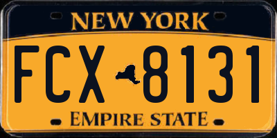 NY license plate FCX8131