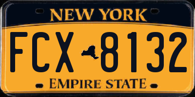 NY license plate FCX8132