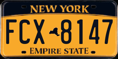 NY license plate FCX8147
