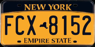 NY license plate FCX8152