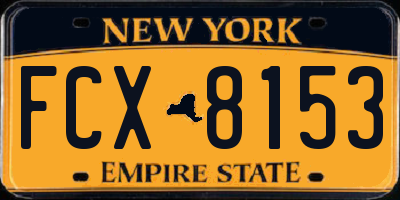 NY license plate FCX8153
