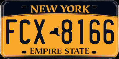 NY license plate FCX8166