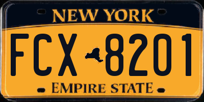 NY license plate FCX8201