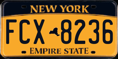 NY license plate FCX8236