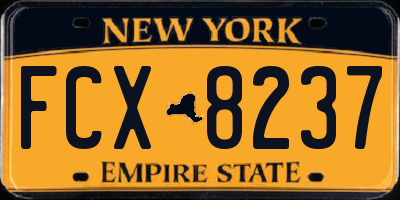 NY license plate FCX8237
