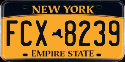 NY license plate FCX8239