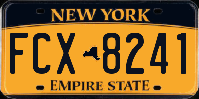 NY license plate FCX8241