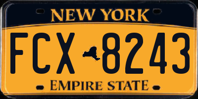 NY license plate FCX8243