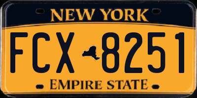 NY license plate FCX8251